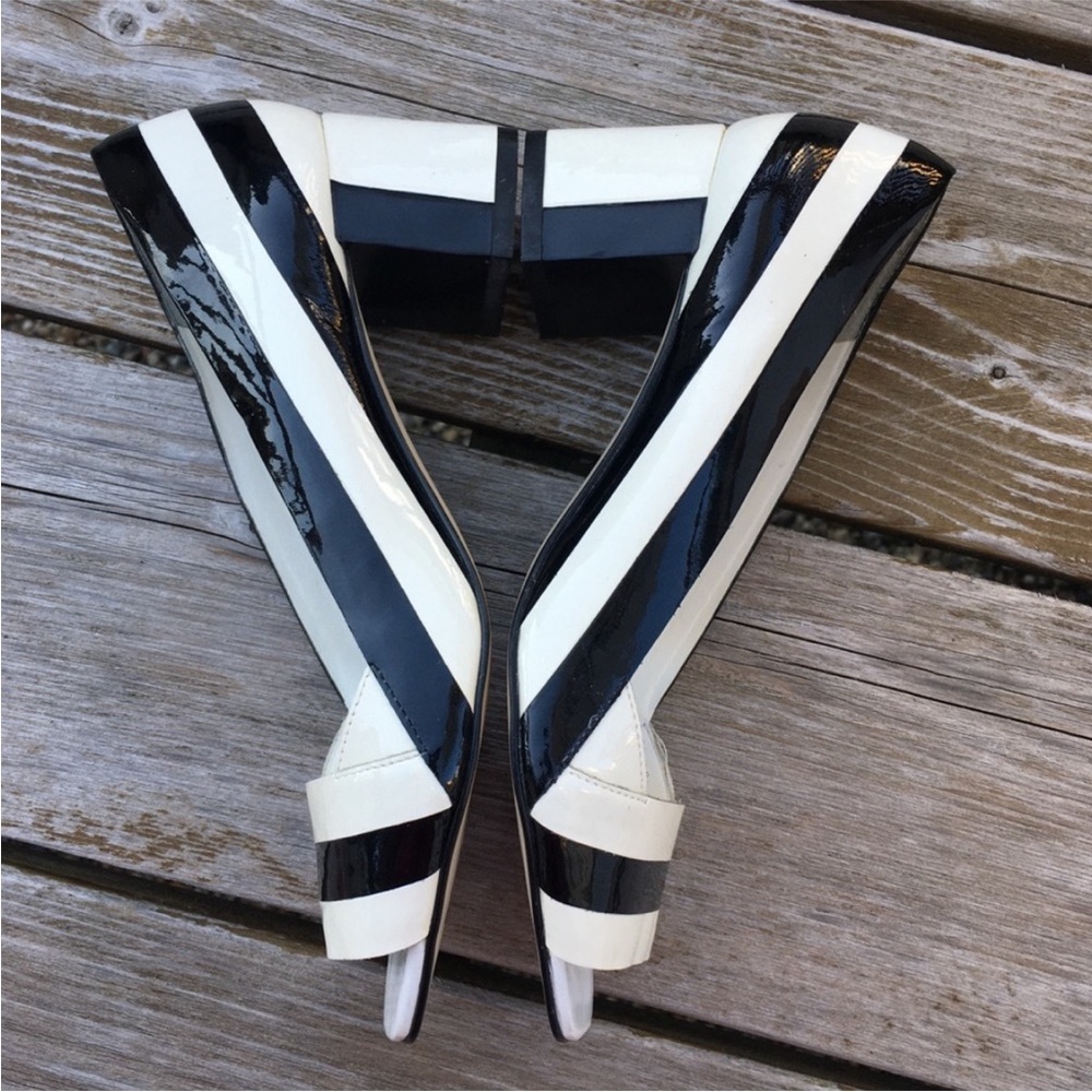 Vince Camuto Striped Square Heel Pumps 6B